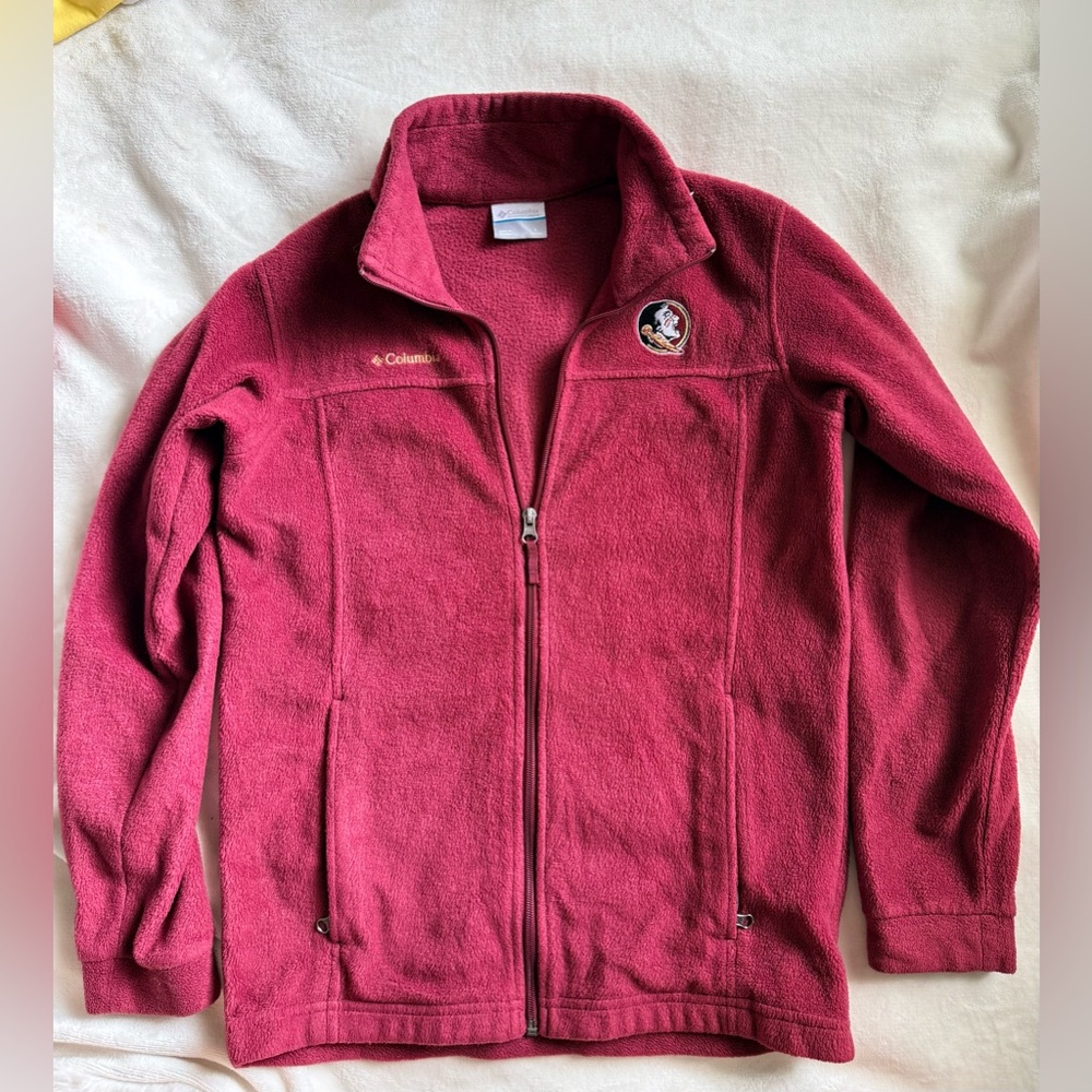 Columbia Kids Fleece Jacket FSU Seminoles Logo Full Zip Size L Women’s XS